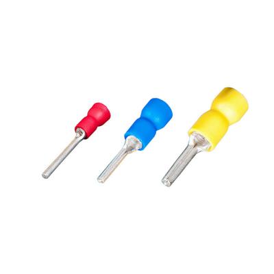 China Copper Easy Entry PTE1.25-10 Insulated Pin Terminal Pin Shaped For Crimping Terminal Lugs for sale