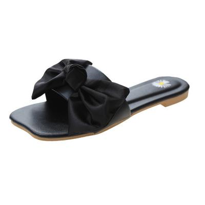 China Hot Selling Ladies Sandals Summer Fashion Trend Outdoor Flip Flops Bow Cheap Women Slippers for sale