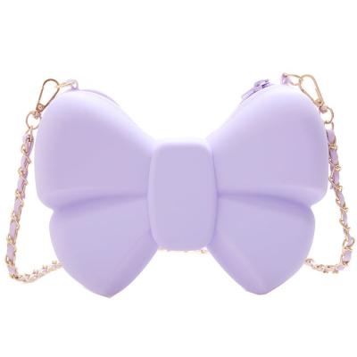 China High quality children's bowknot silicone bag parent-child purse mini purse chain handbag girl's accessories for sale