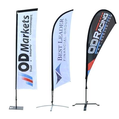 China Any Style Cheap Outdoor Promotional Banner Advertising Feather Custom Beach Flag With Fiberglass Flagpole for sale