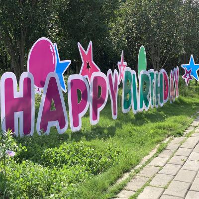 China Custom Yard Birthday Yard Signs Corrugated Letter Signs Made Of Plastic for sale