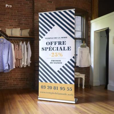 China Retractable Hanging Roll Banner Stand Promotion Sign Stand For Trade Show With Aluminum Structure Base for sale