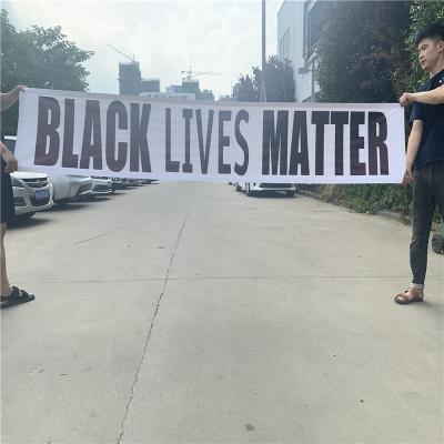 China Outdoor Political Hanging Banner Polyester Flag Banner For Good Lives Black Matter for sale