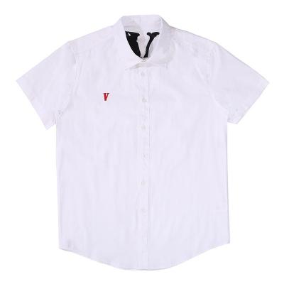 China IHJ6308 Summer Cotton Breathable White Short Sleeve Shirt Men Casual Shirts for sale