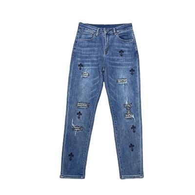 China Buy IHJ7853 Breathable Loose Denim Men Fashion Pants High Quality Jeans Pants for sale