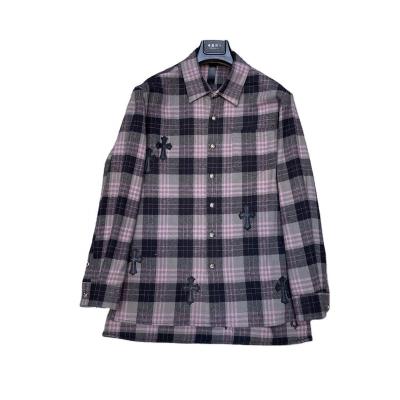 China Brand New Designer IHJ7809 Designer Shirts Mens Plaid Shirt Breathable Tshirt Men's Stylish Long Sleeve for sale