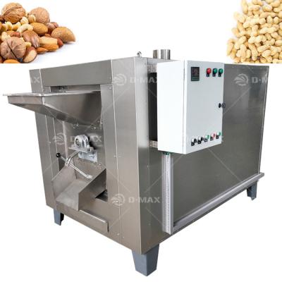 China 600kg SS304 Rotary Drum Nut Roaster for Dates Grain Almond Cashew Roasting Machine for sale