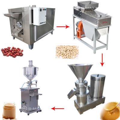 China Food Shop Peanut Paste Production Line 3000*1200*1700mm Commercial Peanut Butter Processing for sale