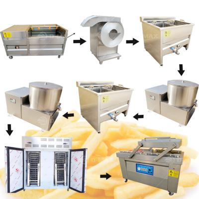 China Frozen French Fries Making Production Line Semi Automatic Fresh Potato Chips Making Machine for sale