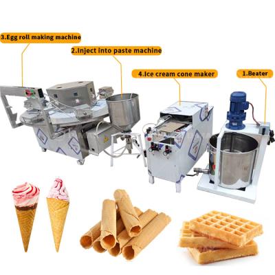 China 2024 Beverage Industrial Stroopwafel Ice Cream Wafer Egg Roll Waffle Maker for Trade for sale