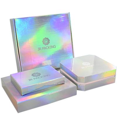 China Recycled Corrugated Cardboard Box E Groove Flat Pack Materials Holographic Ad Boxes Custom Logo With Clothes Packaging Box For Shoes Packing for sale