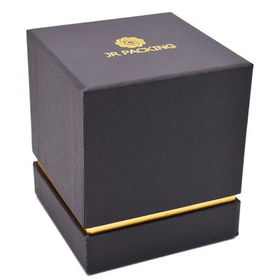 China Recycled Materials Black Paper Gift Box Printing Grade Environmental Friendly Paper Packaging For Candle Jar Craft Writings With EVA for sale