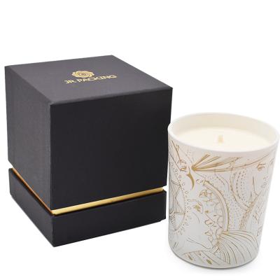 China Recycled Materials Manufacturer Custom Unique Rectangular Craft White Hardboard Luxury Packaging Candle Box For Gift for sale