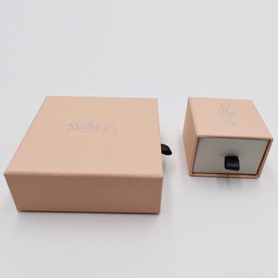 China Recycled Materials Wholesale Custom Fancy Rigid Sliding Out Drawer Logo Box Gift Box For Jewelry Storage Jewelry Accessory Retail Box With Ribbon for sale