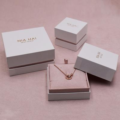 China Recycled Materials Gift Package Logo Jewelry Box Luxury High Quality Custom Printing Luxury Packaging For Engage Ring Necklace Earring for sale