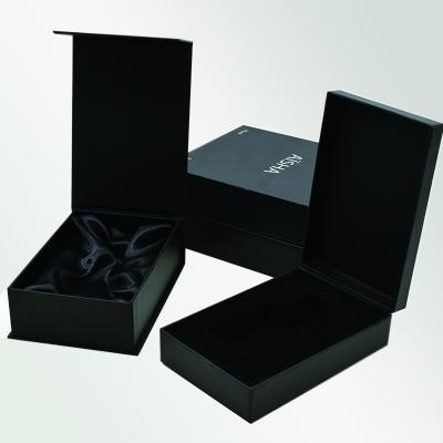 China Recycled Materials Black Premium Custom Branded Luxury Handmade Rigid Cardboard Cosmetic Gift Unique Perfume Packaging Box for sale