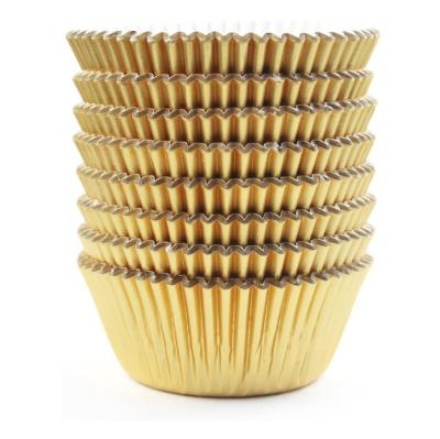 China Disposable Cupcake Liners Standard Aluminum Foil Cups Muffin Case Decorating Paper Baking Cups Foil Cupcake Liners for sale