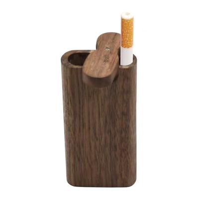 China Wholesale Smoking Design Cigarette Holder Handsome New Logo Weed Smoking Pipe Dugout Custom One Wood Mini Stash Weed Smoking Box Knocker for sale