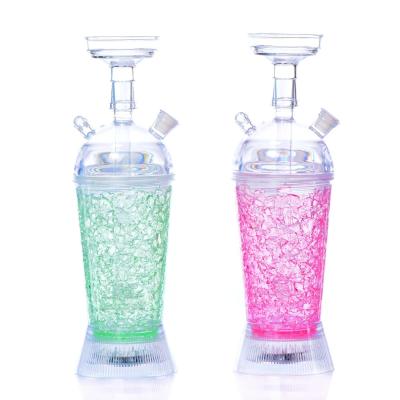 China High Quality Eco-friendly 9.5x32.5cm Bottle Shisha Acrylic Hookah Set Mini Travel Hookah Shisha With LED for sale