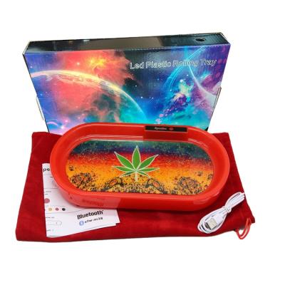 China Wholesale Plastic Led Serving Rolling Trays With Speaker Music Play Rolling UNTAPPED FORESTRY Custom Cigarette Bar Glowing Tray for sale