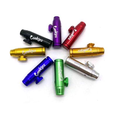 China Aluminum Alloy Metal Hot Sale Novelty Snuff Flat Pipe Bullet Nose Smoke Pot Snuff Bottle Cigarette Holder Smoking for sale