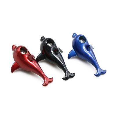 China Hot Sale Style Fashion Sharp Teeth Mini Dolphin Metal Smoking Pipe Portable Tobacco Pipe Smoking Accessories for sale