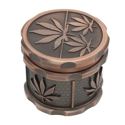 China Modern Hot Selling Weed Spice Alloy Metal 50mm 4 Layers Herb Tobacco Accessorie Dry Bronze Grinder for sale