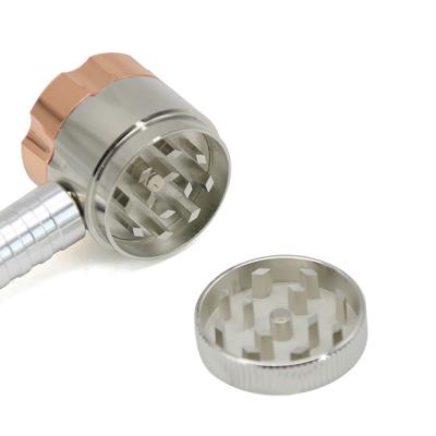 China Wholesale Rotating Herb Grinder Weed Pipe With Smoking 6 Holes Minimalist Bullet Pipe Metal Weed Pipe for sale