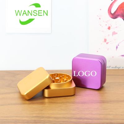 China Custom Laser Grinding Logo Multi Color Rectangle Aluminum Tobacco Combine Grinder Wholesale Herb Grinder Weed Smoking Accessories for sale