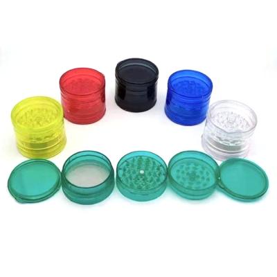 China Wholesale Cheap Plastic 60MM Custom Grinders Wholesale Portable Weed Speice Grinder Logo Plastic Dry Herb Tobacco 5 Parts for sale