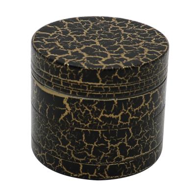 China Weed Grinding Herb Yiwu New Arrial Tobacco 63mm 4 Layer Metal Weed Crunch Zinc Alloy Herb Grinder Tobacco Smoking Painting Accessories for sale