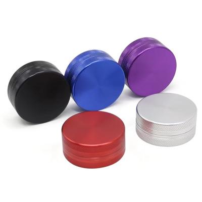 China Weed Grinding Herb High Quality Custom Logo Tobacco 55MM 2 Layers Metal Weed Grinder Tobacco Herb Grinder Portable Aluminum Alloy for sale