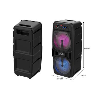 China LED Flashing Light Powered 6.5 Inch Super Karaoke Machine DJ Dual Speakers BoomBox Bass Trolley Party Speaker With Led Mic for sale