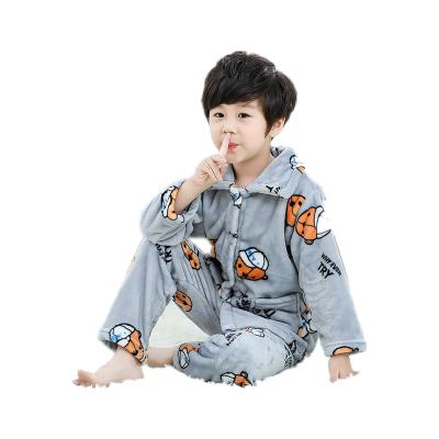 China Factory wholesale blue thermal kids pajamas refine high quality winter long sleeve kids sleepwear for sale