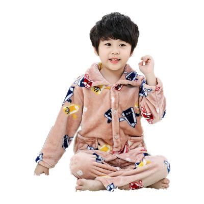 China Factory wholesale blue thermal kids pajamas refine high quality winter long sleeve kids sleepwear for sale