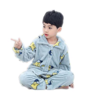 China Kids Thermal Comforter 2 Piece Set High Quality Long Sleeve Chest Winter Star Kids Splicing Pajamas for sale