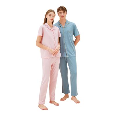 China Plain 2 Men's Couples Pajamas Set QUICK DRY Women's Friend Two Piece Pajamas Sets and Girlfriend Couples Pajamas for sale