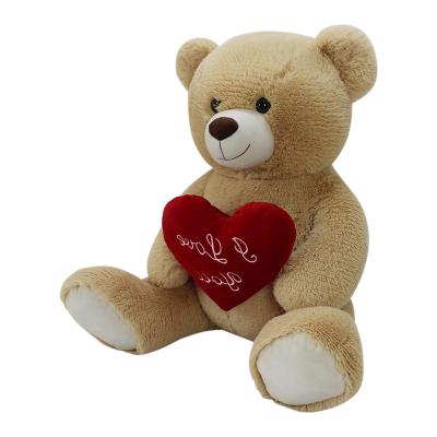 China Stuffed Plush Toy Teddy Bear With Red Heart Valentine Teddy Bear Toy New Gift Custom Plush I Love You for sale