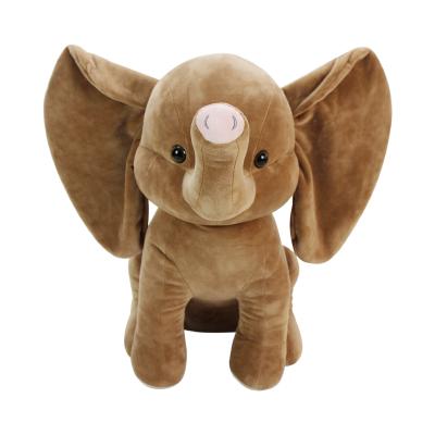 China Promotional Lovely Brown Plush Stuffed Super Soft Toys With Big Ears Custom Made High Quality Plush Elephant for sale