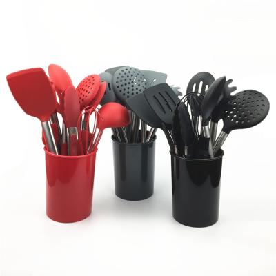 China Durable Design 13Pcs Professional Hanging Silicone And Stainless Steel Handle Kitchen Utensils For Cooking for sale