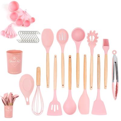 China Amanzon Sustainable Hot Selling 14 Pieces Food Grade Silicone Eco-friendly Multifunctional Utensils for Cooking for sale