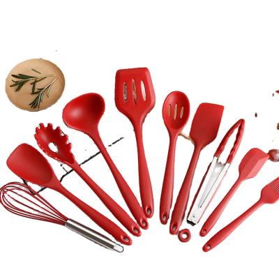 China Durable Practical 10 Pieces Heat Resistant Kitchen Utensil Silicone Kitchenware Set Cooking Tools for sale