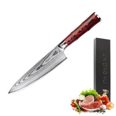 China Viable High Quality Stainless Steel Home Gadgets Knives 8 Inch Damascus Steel Chef's Knife With Group of Ten Handle for sale