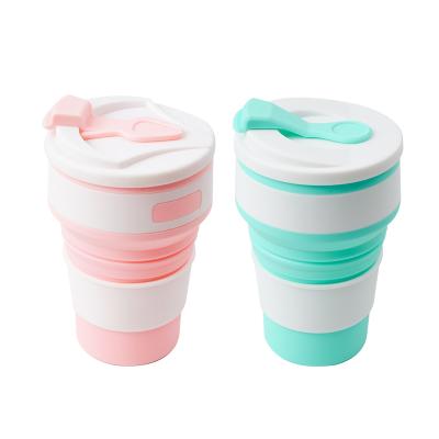 China Factory Direct Viable Non-slip Collapsible Reusable Non-Slip Collapsible Silicone Water Bottle Food Grade Collapsible Cup For Travel for sale