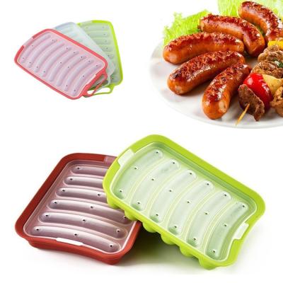 China Eco-friendly Reusable Heat Resistant Kitchen Instrument Silicone Sausage Food Mold for sale