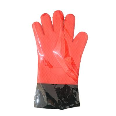 China Durable Non-slip Rainbow Color Kitchen Instrument Anti-scalding Silicone Insulated Baking Gloves for sale