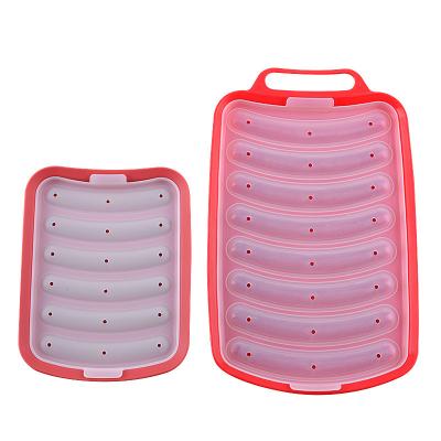 China Food Grade Kitchen Tools Silicone Hot Dog Hot Dog Sausage Mold Viable Durable Heat Resistant Heatable Sausage Mold for sale