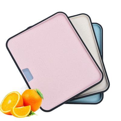 China Sustainable Hot Sale 3Colors Edge Food Grade Kitchen Accessories Slanted Cutting Board Cutting Plate for sale