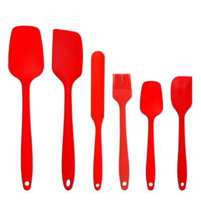 China Viable Hot Sale Non-Stick Heat Resistant Cooking Tools 6 Pcs Silicone Spoon Spatula Sets for sale