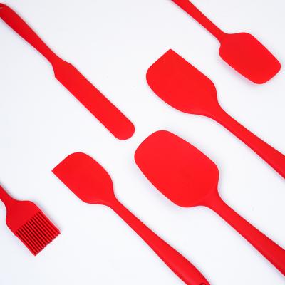 China Sustainable High Quality Baking Tools Silicone Cream Scrapers 6 Pcs Non-Stick Cookie Spatula Set for sale